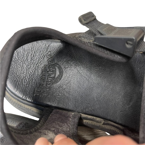 Dr. Martens Airwair Black Fabric/Leather Platform Sandals Unisex 9M/10WPre-Owned - Picture 3 of 12